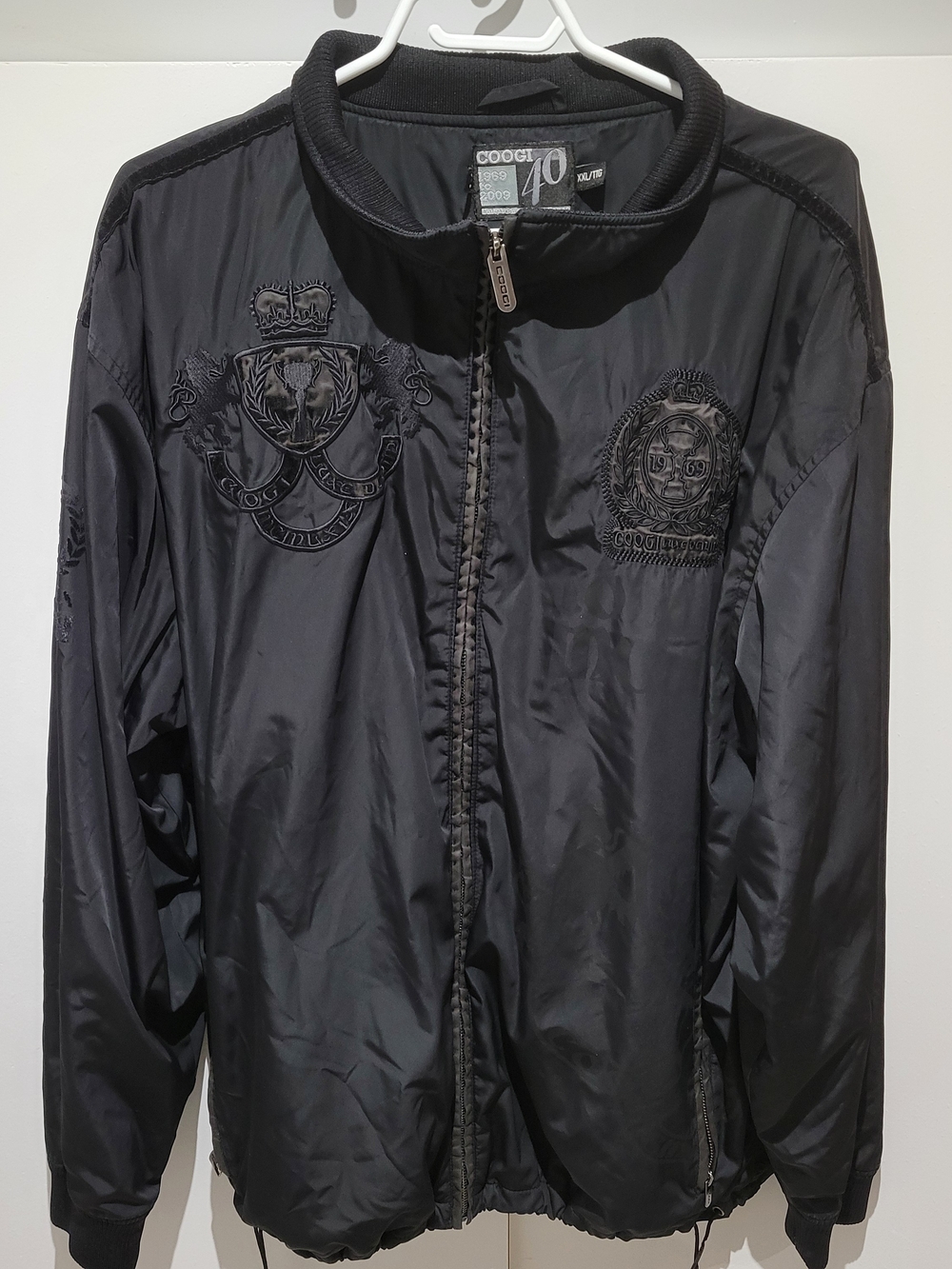 Coogi Men's 2XL Black Windbreaker Track Jacket 40th Anniversary Special Edition